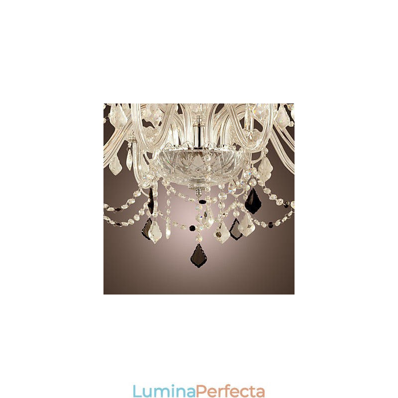 Candelabru din sticla galvanizata Rustic Lodge Crystal
