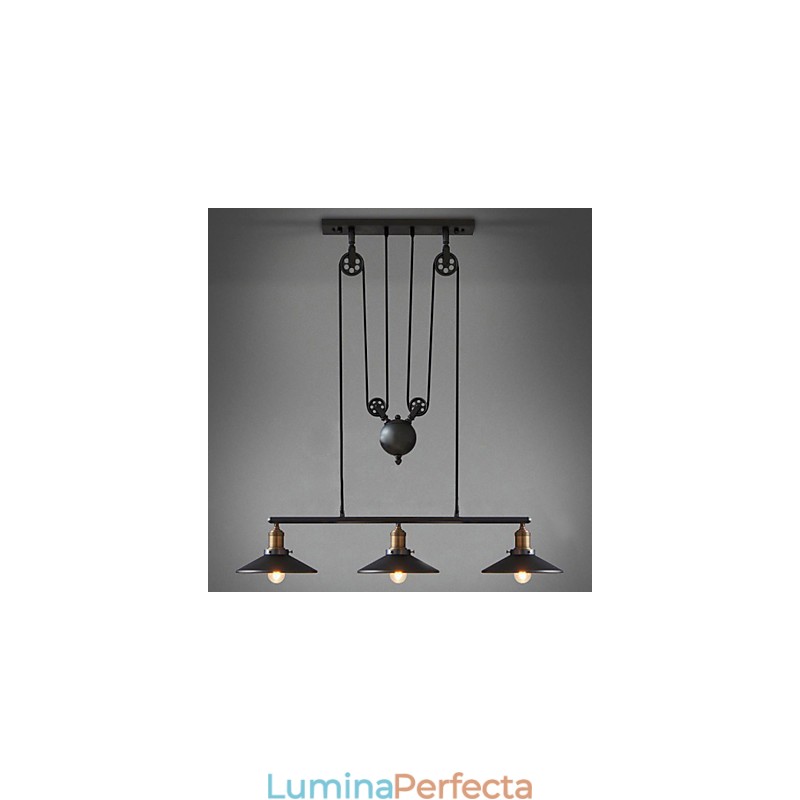 Lumini suspendate Vintage 3 lumini ST64 Becuri incluse Sistem sus si jos
