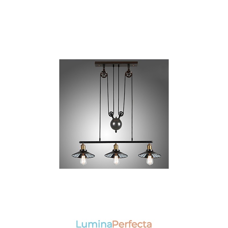 Lumini suspendate Vintage 3 lumini ST64 Becuri incluse Sistem sus si jos