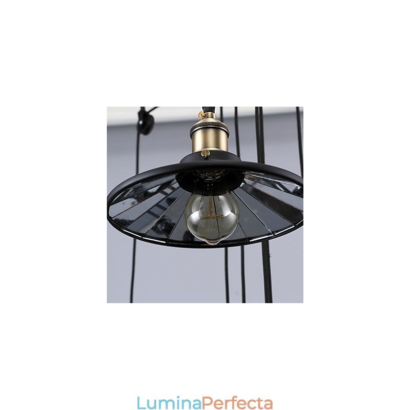 Lumini suspendate Vintage 3 lumini ST64 Becuri incluse Sistem sus si jos