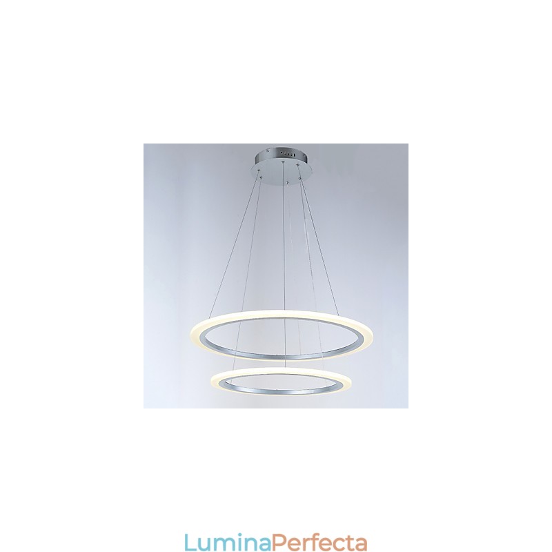 Lumină suspendată modernă cu 2 inele Candelabru Corpuri de iluminat cu