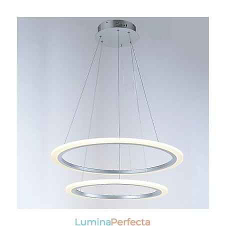 Lumină suspendată modernă cu 2 inele Candelabru Corpuri de iluminat cu Lumină suspendată modernă cu 2 inele Candelabru Corpuri de iluminat cu