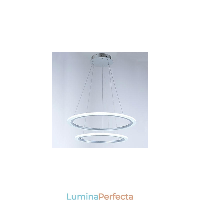 Lumină suspendată modernă cu 2 inele Candelabru Corpuri de iluminat cu