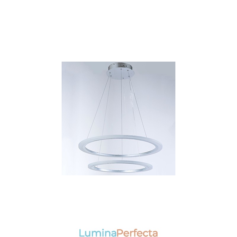 Lumină suspendată modernă cu 2 inele Candelabru Corpuri de iluminat cu