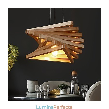 1 Lampă suspendată din lemn de bambus cu pictură în stil rustic tradițional clasic 1 Lampă suspendată din lemn de bambus cu pictură în stil rustic tradițional clasic