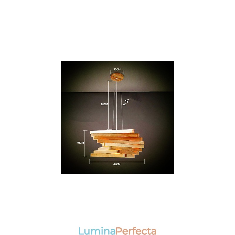 1 Lampă suspendată din lemn de bambus cu pictură în stil rustic tradițional clasic
