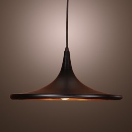 Lampă suspendată contemporană din aluminiu cu abajur negru