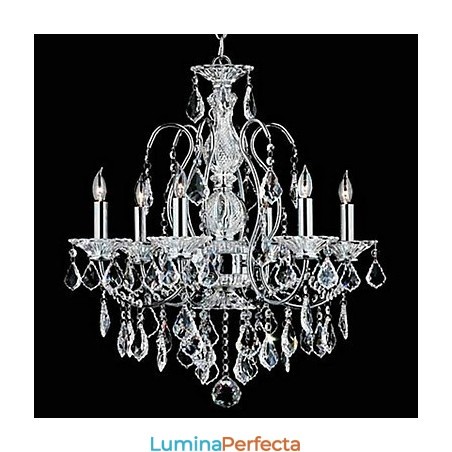 Candelabru tradițional din metal cromat din cristal Candelabru tradițional din metal cromat din cristal