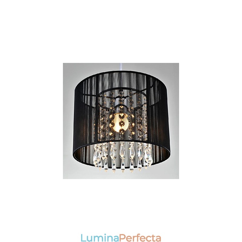 Lampă suspendată modernă și contemporană din metal cromat din cristal
