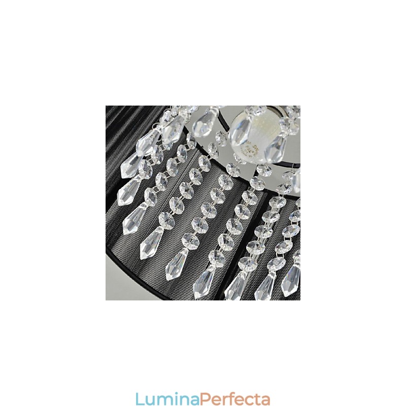 Lampă suspendată modernă și contemporană din metal cromat din cristal