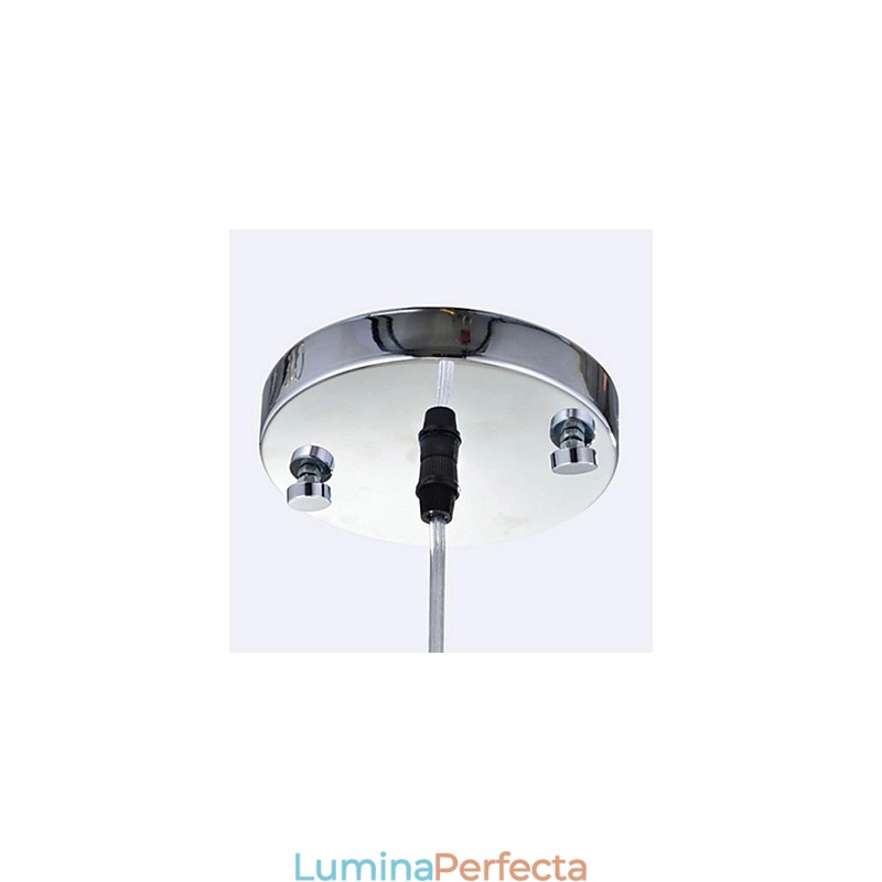 Lampă suspendată modernă și contemporană din metal cromat din cristal