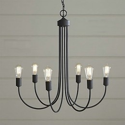 Candelabru din metal cu pictură de țară