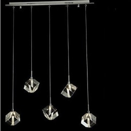 Lampă de cristal de modă Pandantiv de cristal cu cinci capete
