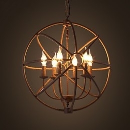 Șezut Lumini Nordic Country Fier forjat American Retro Lumânare Candelabru The Black Chandelier