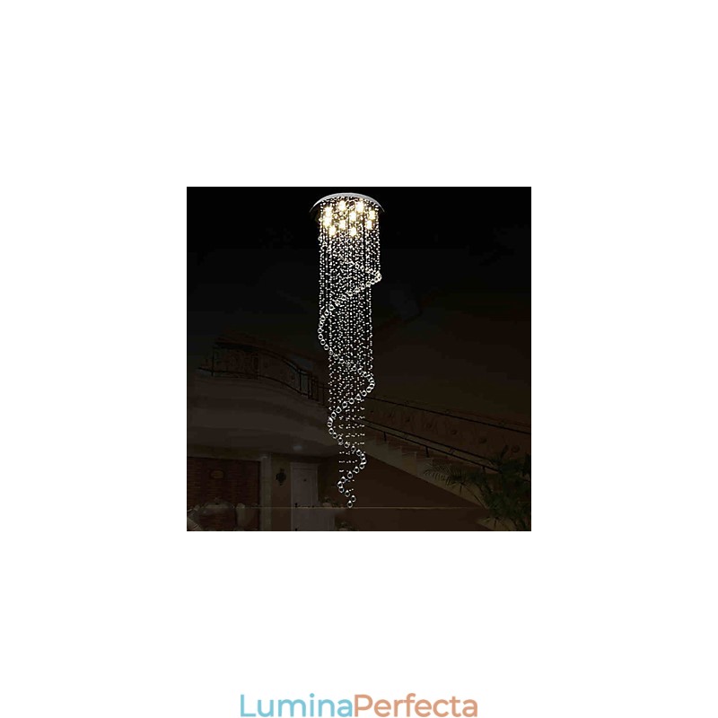 Lumină suspendată din cristal modernă Candelabru de iluminat Lămpi cu o singură spirală D70CM H250CM