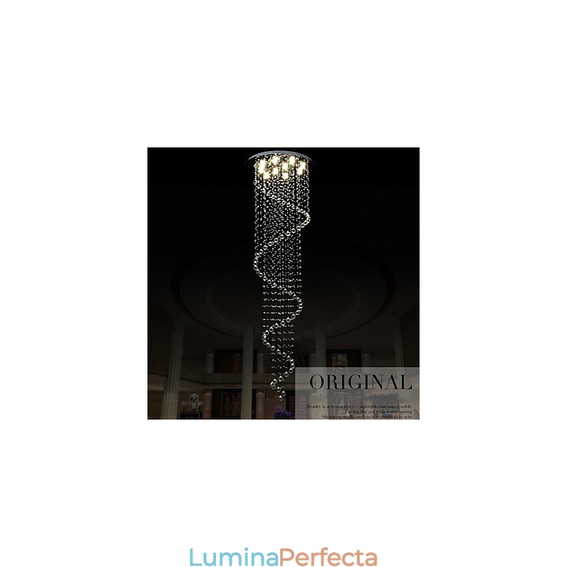 Lumină suspendată din cristal modernă Candelabru de iluminat Lămpi cu o singură spirală D70CM H250CM