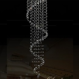 Lumină suspendată din cristal modernă Candelabru de iluminat Lămpi cu o singură spirală D70CM H250CM