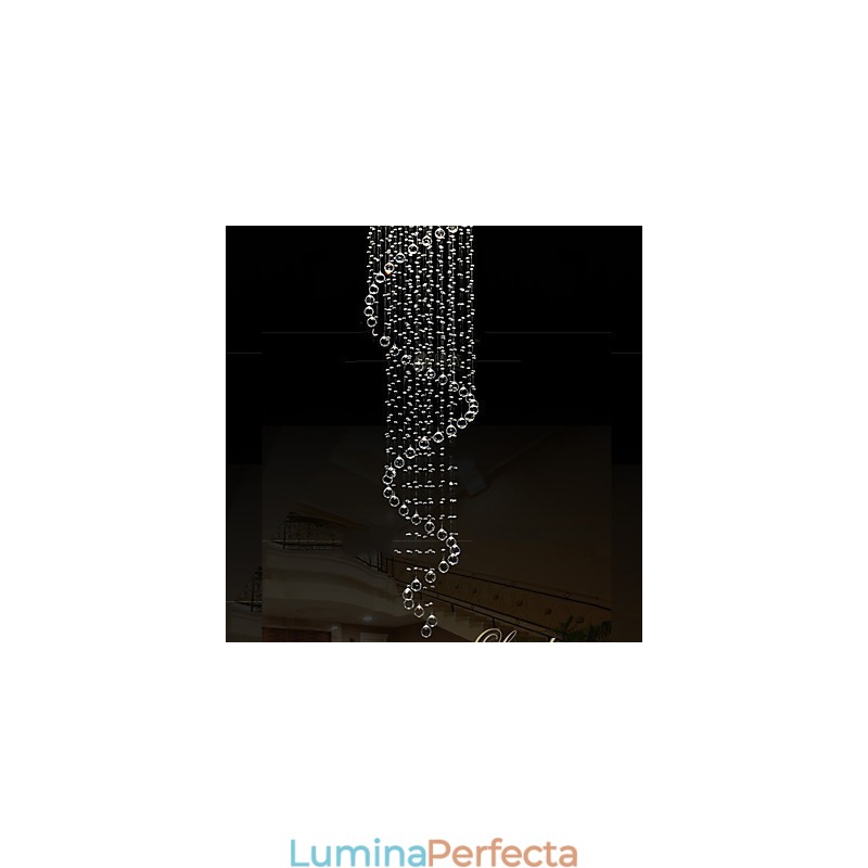 Lumină suspendată din cristal modernă Candelabru de iluminat Lămpi cu o singură spirală D70CM H250CM