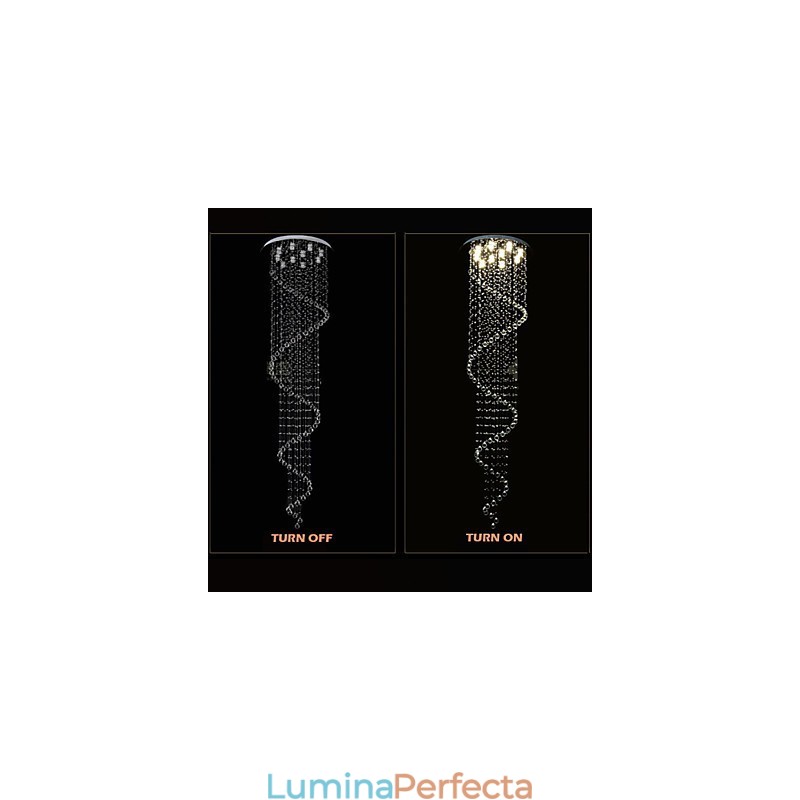 Lumină suspendată din cristal modernă Candelabru de iluminat Lămpi cu o singură spirală D70CM H250CM
