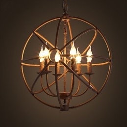 Șezut Lumini Nordic Country Fier forjat American Retro Lumânare Candelabru The Black Chandelier