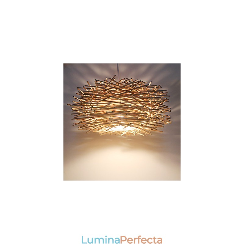 Lampă modernă din ratan, cu un singur cap, țesut cu artă Cany