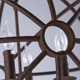 Șezut Lumini Nordic Country Fier forjat American Retro Lumânare Candelabru The Black Chandelier