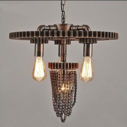 Industrial Wind Cafe Studio Gear Lampă cu trei capete