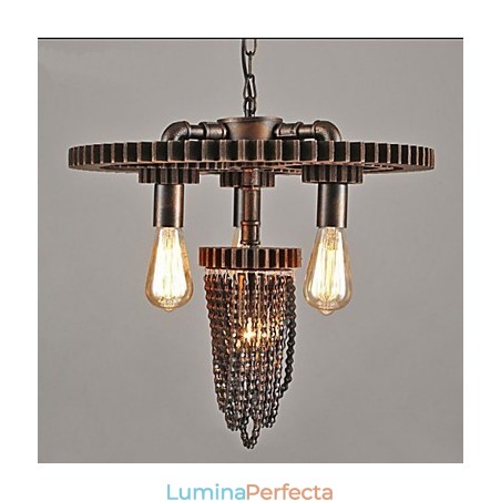 Industrial Wind Cafe Studio Gear Lampă cu trei capete