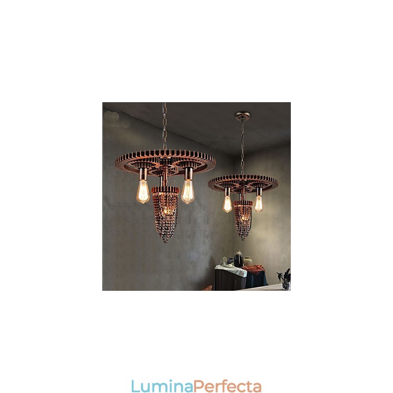 Industrial Wind Cafe Studio Gear Lampă cu trei capete