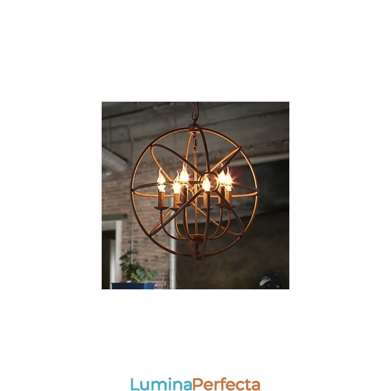 Șezut Lumini Nordic Country Fier forjat American Retro Lumânare Candelabru The Black Chandelier