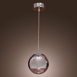 Lampă suspendată modernă și contemporană Globe în stil mini din metal cromat