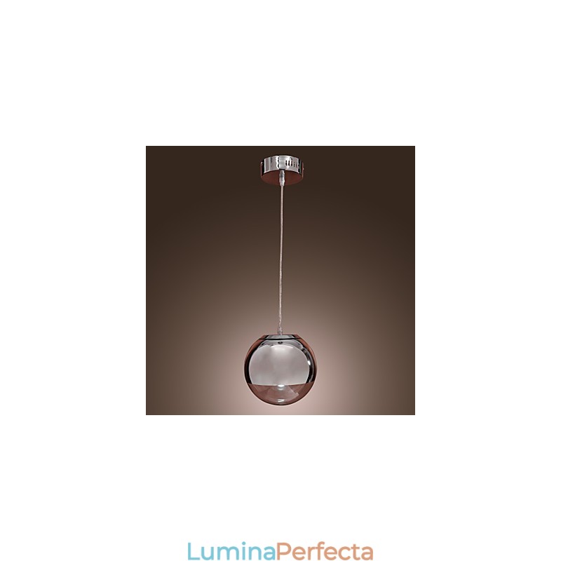 Lampă suspendată modernă și contemporană Globe în stil mini din metal cromat