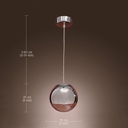 Lampă suspendată modernă și contemporană Globe în stil mini din metal cromat