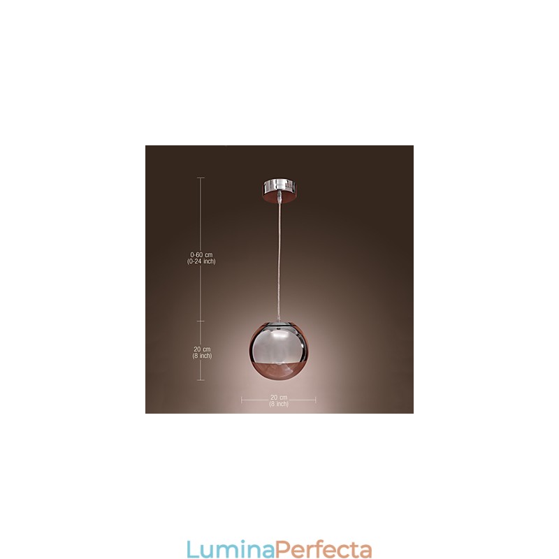 Lampă suspendată modernă și contemporană Globe în stil mini din metal cromat