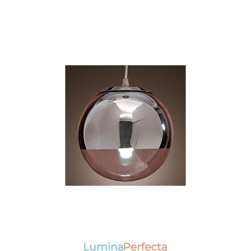 Lampă suspendată modernă și contemporană Globe în stil mini din metal cromat