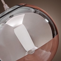 Lampă suspendată modernă și contemporană Globe în stil mini din metal cromat