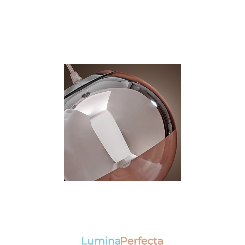 Lampă suspendată modernă și contemporană Globe în stil mini din metal cromat