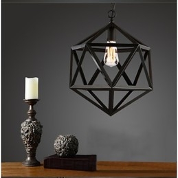 Lampă industrială retro droplight hexaedru originalitate artistică suspendată din fier forjat