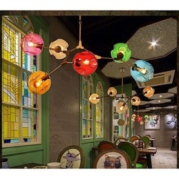 Candelabru cu 6 lumini cu bec din sticla Art Color