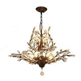 Vintage Crystal Flush Mount 7Lights Metal Painting Negru SAU Aur