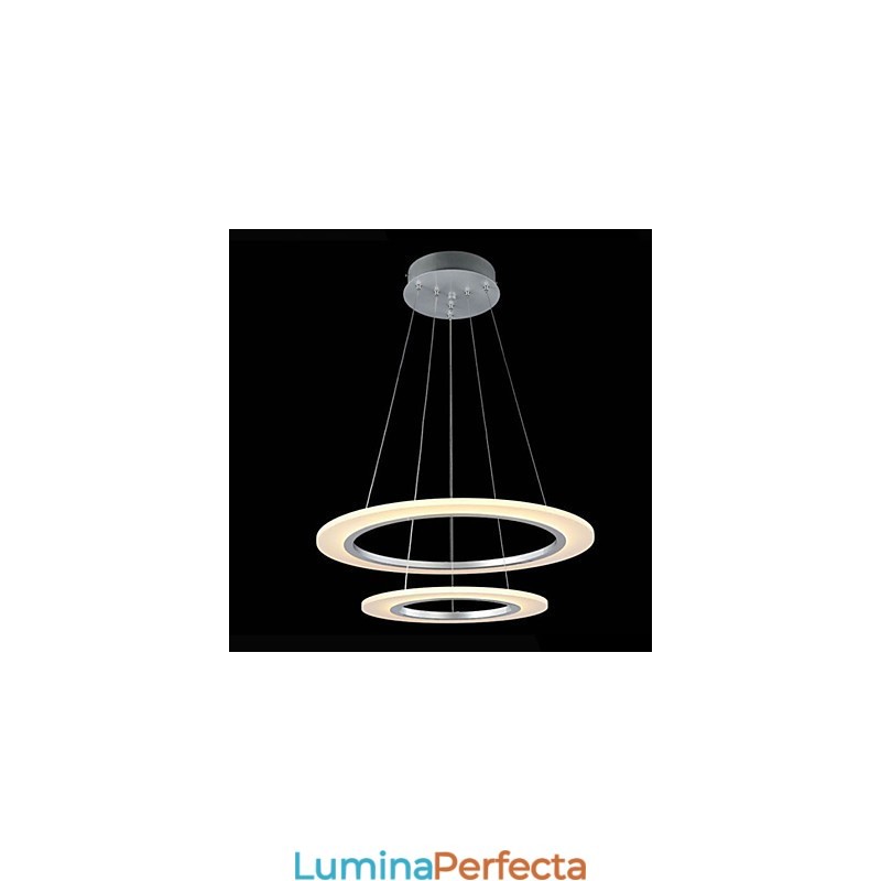 Lampă suspendată modernă de tavan Candelabru cu 2 inele