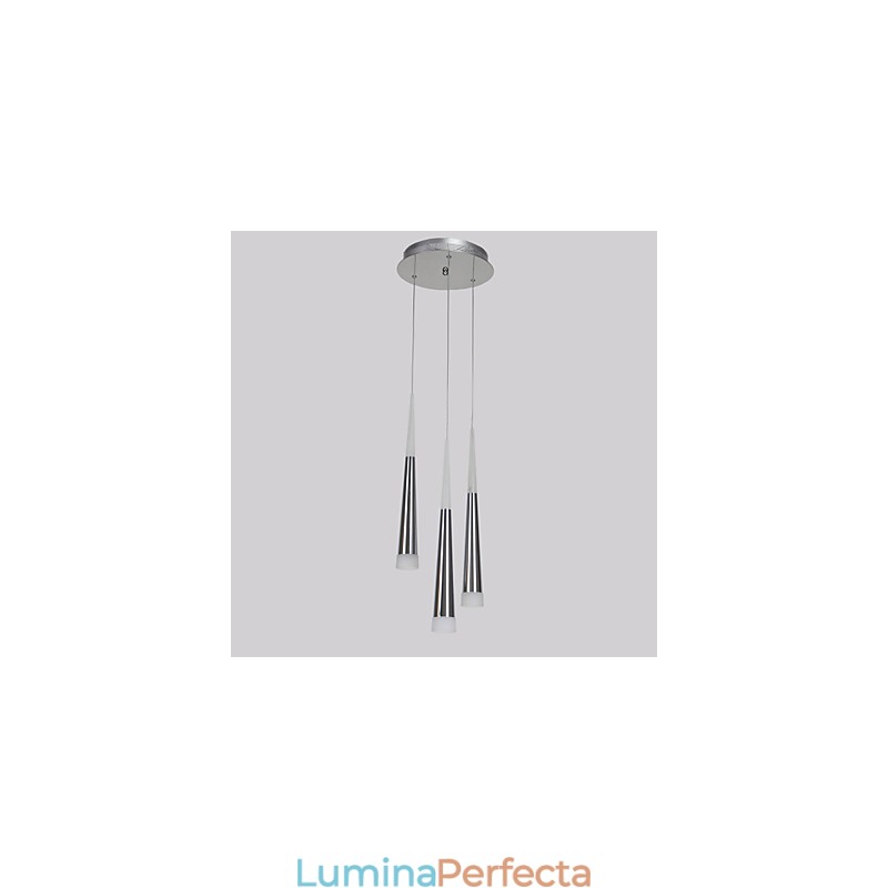 Lampă suspendată triplă, modernă, contemporană, pentru copii, baldachin rotund din metal