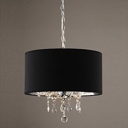 Candelabru cromat modern, contemporan, cu tambur, în stil mini