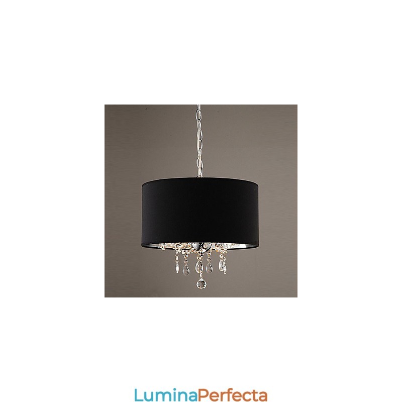 Candelabru cromat modern, contemporan, cu tambur, în stil mini