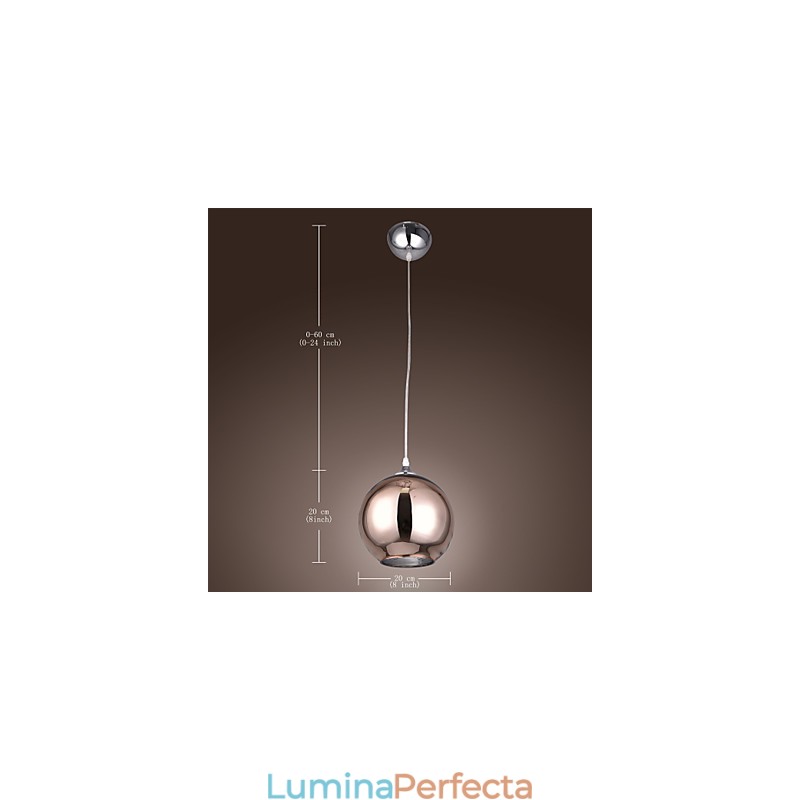 60 Lampă suspendată din metal galvanizat Glob modern și contemporan