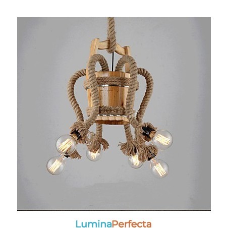 Candelabru Cask din lemn Lampă creativă Candelabru Cask din lemn Lampă creativă