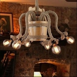 Candelabru Cask din lemn Lampă creativă