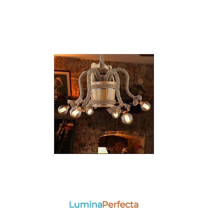 Candelabru Cask din lemn Lampă creativă