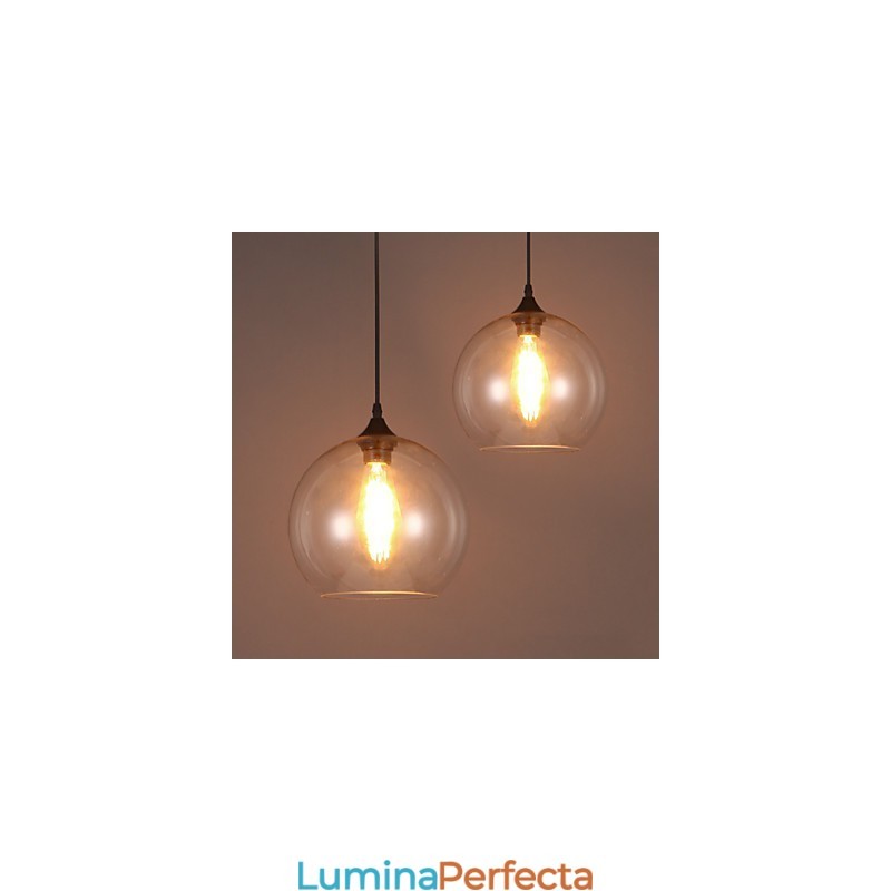 Creative Nordic Contracted Rural Glass Ball DropLight cu un singur cap
