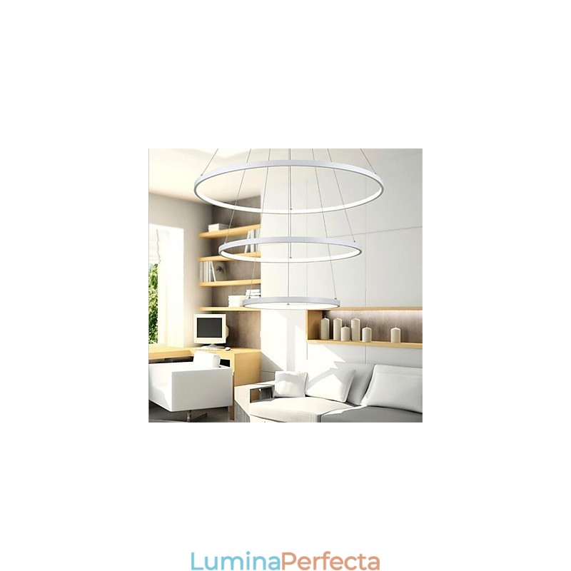 Lampă suspendată cu design modern, trei inele